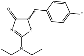(5E)-2-(diethylamino)-5-[(4-fluorophenyl)methylidene]-4,5-dihydro-1,3-thiazol-4-one Struktur