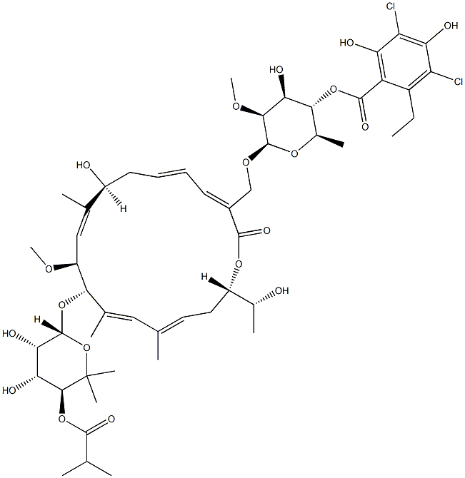 フィダキソマイシン 化学構造式