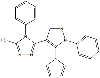 4-phenyl-5-[1-phenyl-5-(1H-pyrrol-1-yl)-1H-pyrazol-4-yl]-4H-1,2,4-triazole-3-thiol Structure