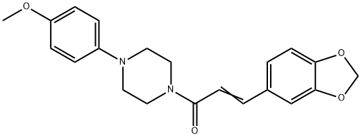 (2E)-3-(2H-1,3-benzodioxol-5-yl)-1-[4-(4-methoxyphenyl)piperazin-1-yl]prop-2-en-1-one,882073-12-3,结构式