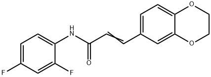 (2E)-N-(2,4-difluorophenyl)-3-(2,3-dihydro-1,4-benzodioxin-6-yl)prop-2-enamide Struktur