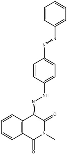 (4Z)-2-methyl-4-(2-{4-[(E)-2-phenyldiazen-1-yl]phenyl}hydrazin-1-ylidene)-1,2,3,4-tetrahydroisoquinoline-1,3-dione Structure
