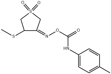 [(3Z)-4-(methylsulfanyl)-1,1-dioxo-1lambda6-thiolan-3-ylidene]amino N-(4-methylphenyl)carbamate Structure