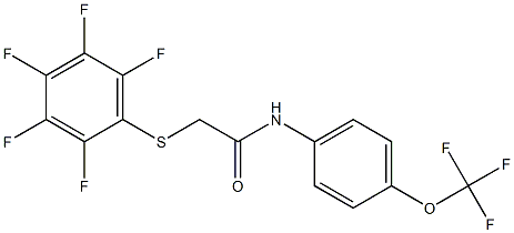 2-[(2,3,4,5,6-pentafluorophenyl)sulfanyl]-N-[4-(trifluoromethoxy)phenyl]acetamide 结构式