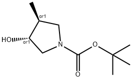 tert-butyl (3S,4R)-3-hydroxy-4-Methylpyrrolidine-1-carboxylate Structure