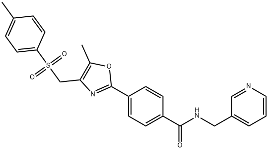 4-[5-メチル-4-(4-メチルフェニルスルホニルメチル)-2-オキサゾリル]-N-(3-ピリジニルメチル)ベンズアミド 化学構造式