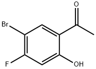 1-(5-ブロモ-4-フルオロ-2-ヒドロキシフェニル)エタン-1-オン 化学構造式