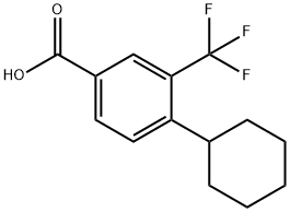 4-环己基-3-三氟甲基苯甲酸, 916806-97-8, 结构式