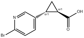 (1S,2S)-rel-2-(6-bromopyridin-3-yl)cyclopropane-1-carboxylic acid Structure