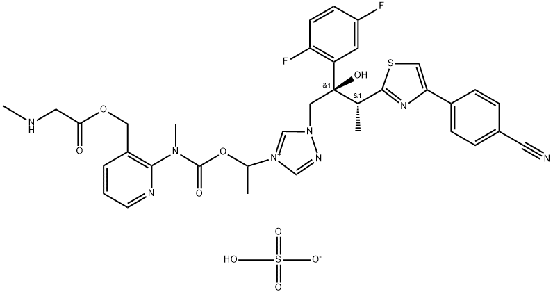 艾沙康唑硫酸盐, 946075-13-4, 结构式