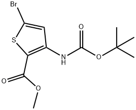 5-溴-3-((叔丁氧基羰基)氨基)噻吩-2-羧酸甲酯,946604-99-5,结构式