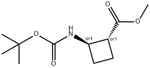 methyl (1R,2R)-2-{[(tert-butoxy)carbonyl]amino}cyclobutane-1-carboxylate,-rel- Struktur