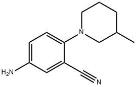 5-amino-2-(3-methylpiperidin-1-yl)benzonitrile 化学構造式