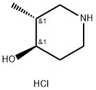 (3R,4R)-rel-3-Methylpiperidin-4-ol hydrochloride Struktur