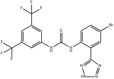 N'-[3,5-BIS(TRIFLUOROMETHYL)PHENYL]-N-[4-BROMO-2-(2H-TETRAZOL-5-YL-PHENYL]THIOUREA 结构式