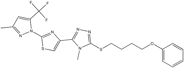 4-methyl-3-{2-[3-methyl-5-(trifluoromethyl)-1H-pyrazol-1-yl]-1,3-thiazol-4-yl}-5-[(4-phenoxybutyl)sulfanyl]-4H-1,2,4-triazole