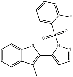 1-(2-fluorobenzenesulfonyl)-5-(3-methyl-1-benzothiophen-2-yl)-1H-pyrazole Structure