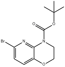 6-ブロモ-2H-ピリド[3,2-B][1,4]オキサジン-4(3H)-カルボン酸TERT-ブチル 化学構造式