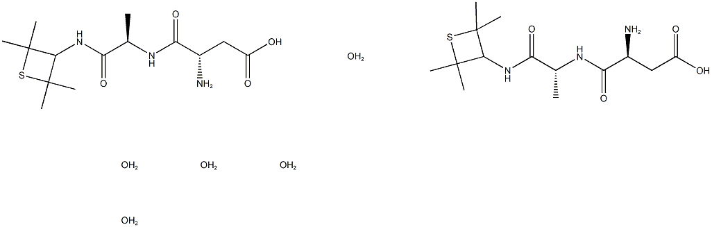 D-Alaninamide, L-.alpha.-aspartyl-N-(2,2,4,4-tetramethyl-3-thietanyl)-, hydrate (2:5) Struktur