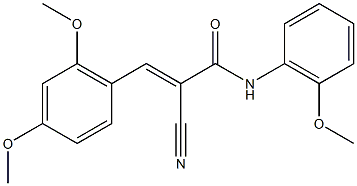 (2E)-2-cyano-3-(2,4-dimethoxyphenyl)-N-(2-methoxyphenyl)acrylamide Struktur