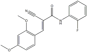 (2E)-2-cyano-3-(2,4-dimethoxyphenyl)-N-(2-fluorophenyl)acrylamide Structure