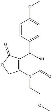 1-(2-methoxyethyl)-4-(4-methoxyphenyl)-4,7-dihydrofuro[3,4-d]pyrimidine-2,5(1H,3H)-dione Struktur