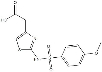2-{2-[(4-methoxybenzene)sulfonamido]-1,3-thiazol-4-yl}acetic acid Struktur