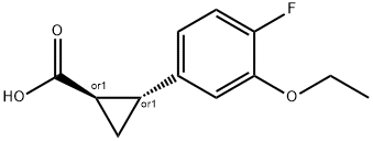 (1R,2R)-rel-2-(3-ethoxy-4-fluorophenyl)cyclopropane-1-carboxylic acid 结构式