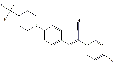 (2Z)-2-(4-chlorophenyl)-3-{4-[4-(trifluoromethyl)piperidin-1-yl]phenyl}acrylonitrile Struktur