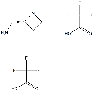 [(2R)-1-メチルアゼチジン-2-イル]メタンアミン;ビス(トリフルオロ酢酸) 化学構造式