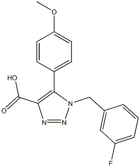 1-(3-fluorobenzyl)-5-(4-methoxyphenyl)-1H-1,2,3-triazole-4-carboxylic acid Struktur