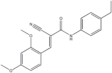 (2E)-2-cyano-3-(2,4-dimethoxyphenyl)-N-(4-ethylphenyl)acrylamide Struktur