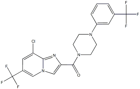 [8-chloro-6-(trifluoromethyl)imidazo[1,2-a]pyridin-2-yl]{4-[3-(trifluoromethyl)phenyl]piperazino}methanone 结构式