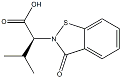 (2S)-3-methyl-2-(3-oxo-2,3-dihydro-1,2-benzothiazol-2-yl)butanoic acid Struktur