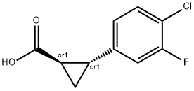 (1R,2R)-rel-2-(4-chloro-3-fluorophenyl)cyclopropane-1-carboxylic acid,2055841-07-9,结构式