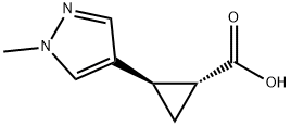 (1R,2R)-2-(1-methyl-1H-pyrazol-4-yl)cyclopropane-1-carboxylic acid Struktur
