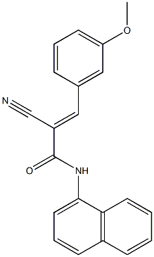 (2E)-2-cyano-3-(3-methoxyphenyl)-N-1-naphthylacrylamide Struktur