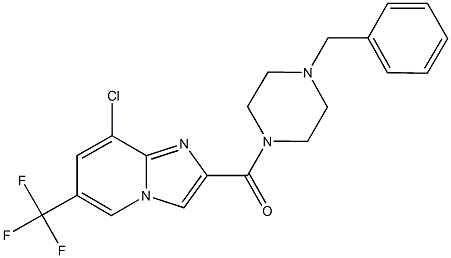 (4-benzylpiperazino)[8-chloro-6-(trifluoromethyl)imidazo[1,2-a]pyridin-2-yl]methanone Structure
