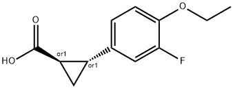 (1S,2S)-rel-2-(4-ethoxy-3-fluorophenyl)cyclopropane-1-carboxylic acid 结构式