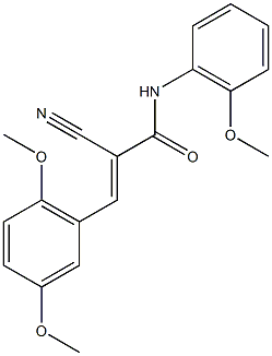 (2E)-2-cyano-3-(2,5-dimethoxyphenyl)-N-(2-methoxyphenyl)acrylamide Struktur