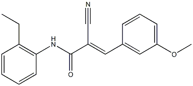 (2E)-2-cyano-N-(2-ethylphenyl)-3-(3-methoxyphenyl)acrylamide Struktur