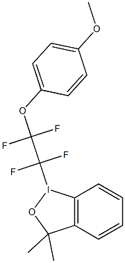 1-(4-methoxyphenoxy tetrafluoroethyl)-3,3-dimethyl-1,2-benziodoxole Struktur