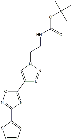 {2-[4-(3-Thiophen-2-yl-[1,2,4]oxadiazol-
5-yl)-[1,2,3]triazol-1-yl]-ethyl}-
carbamic acid tert-butyl ester