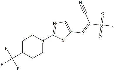 (E)-2-(methylsulfonyl)-3-{2-[4-(trifluoromethyl)piperidino]-1,3-thiazol-5-yl}-2-propenenitrile|