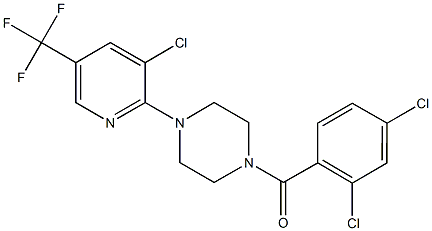 {4-[3-chloro-5-(trifluoromethyl)pyridin-2-yl]piperazin-1-yl}(2,4-dichlorophenyl)methanone Struktur