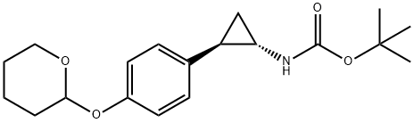 tert-butyl N-[(1S,2R)-rel-2-[4-(oxan-2-yloxy)phenyl]cyclopropyl]carbamate, 1946017-76-0, 结构式