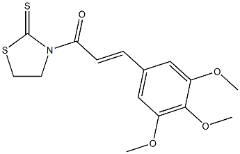 (2E)-1-(2-sulfanylidene-1,3-thiazolidin-3-yl)-3-(3,4,5-trimethoxyphenyl)prop-2-en-1-one Struktur