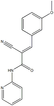 (2E)-2-cyano-3-(3-methoxyphenyl)-N-pyridin-2-ylacrylamide,,结构式