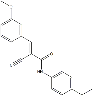 (2E)-2-cyano-N-(4-ethylphenyl)-3-(3-methoxyphenyl)acrylamide Structure