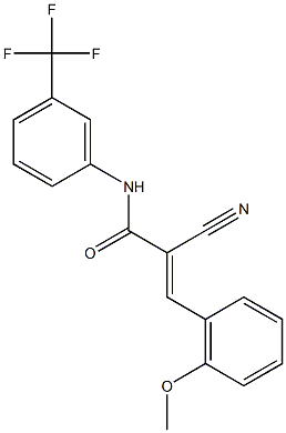 (2E)-2-cyano-3-(2-methoxyphenyl)-N-[3-(trifluoromethyl)phenyl]acrylamide 结构式